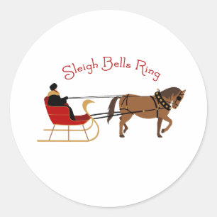 Sleigh Bells Ring Classic Round Sticker