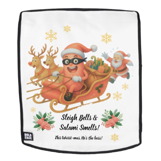 Sleigh Bells & Salami Smells! Backpack (Removable Face)