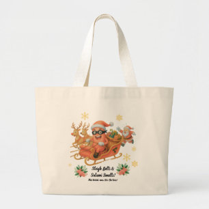 Sleigh Bells & Salami Smells! Large Tote Bag