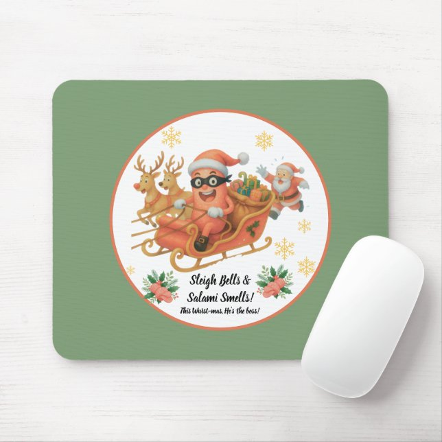 Sleigh Bells & Salami Smells! Mouse Pad (With Mouse)
