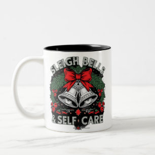 Sleigh Bells & Self Care Two-Tone Coffee Mug