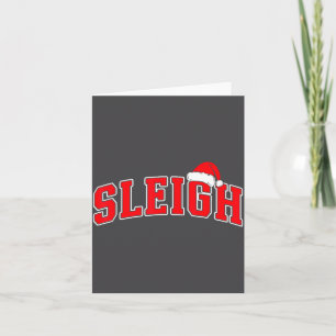 Sleigh Christmas Varsity Text With Santa Hat Famil Card