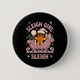 Sleigh Girl Cute Cookie Christmas  6 Cm Round Badge