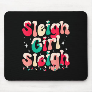Sleigh Girl Sleigh Christmas Retro Xmas Holiday Mouse Pad