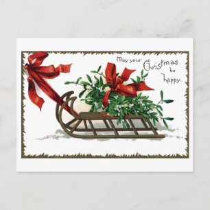 Sleigh Load of Mistletoe Holiday Postcard