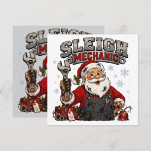 Sleigh Mechanic Funny Christmas Santa Card