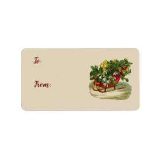 Sleigh of Holly Vintage Christmas Gift Tags