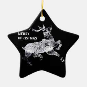 sleigh puller xmas GCU Ceramic Tree Decoration