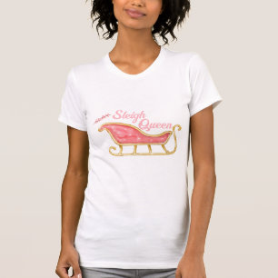 Sleigh Queen Preppy Pink Sled Fun T-Shirt