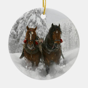 Sleigh Ride Ceramic Tree Decoration