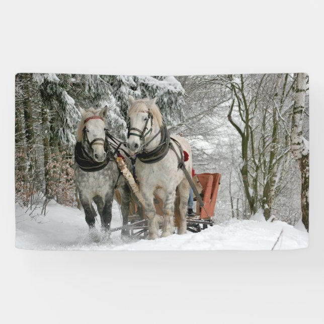 Sleigh Ride in the Snowy Forest Banner (Horizontal)