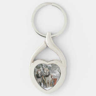 Sleigh Ride in the Snowy Forest Key Ring