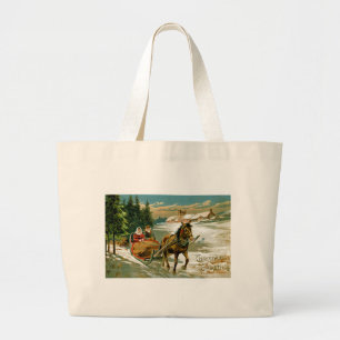 Sleigh Ride Large Tote Bag
