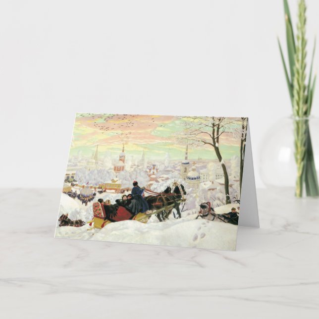 Sleigh Ride Painting Greeting Card (Front)
