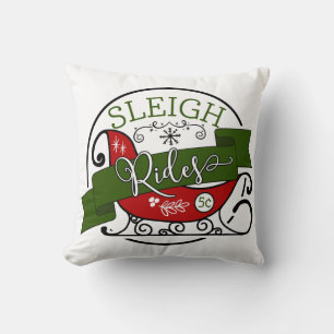 Sleigh Rides Christmas Holiday Home Decor Cushion