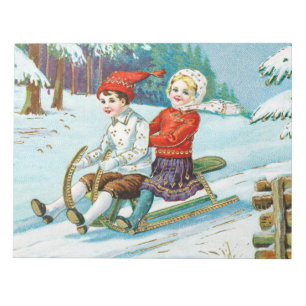 Sleigh riding at Christmas time Notepad
