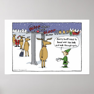 Sleigh Security - Funny Christmas Cartoon Poster