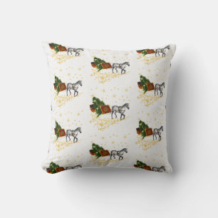 Sleigh with dapple horse and tree cushion