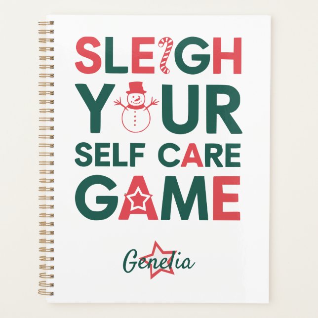 Sleigh Your Self Care Game Holiday:Customisable Planner (Front)