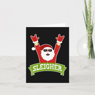 SLEIGHER - Fun Heavy Metal Music Santa - Christma Card