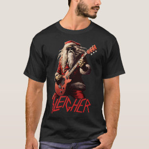 Sleigher Funny Christmas Heavy Metal Music T-Shirt
