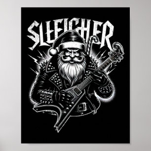Sleigher Hail Santa Heavy Metal Christmas For Men Poster