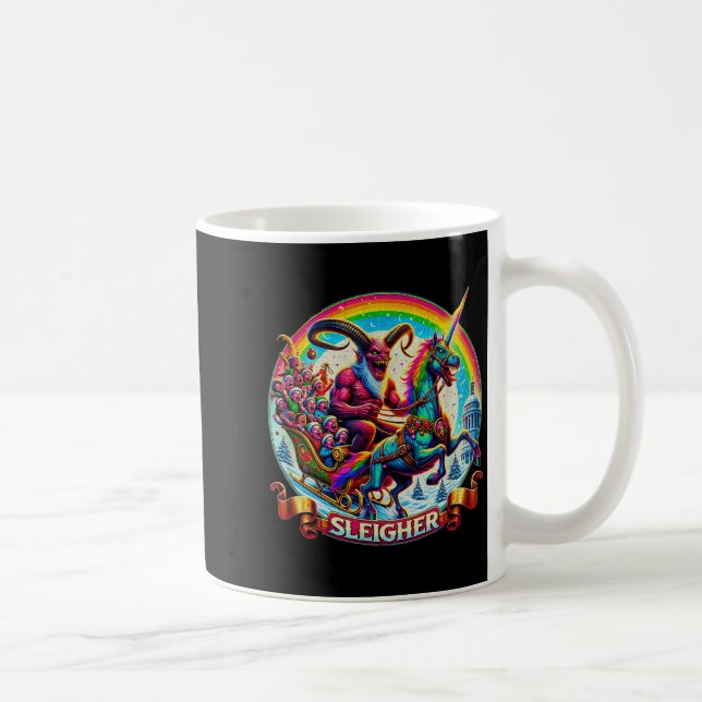 Sleigher Krampus Unicorn Demon Horror Christmas Go Coffee Mug (Right)