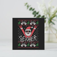 Sleigher Santa Christmas Rock n Roll Ugly Sweat