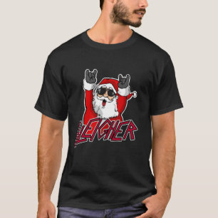 Sleigher Santa Claus Metal Christmas funny Hail Sa T-Shirt