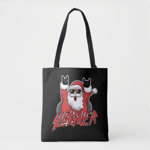 Sleigher Santa Claus Metal Christmas Funny Hail Tote Bag
