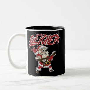 Sleigher Santa Claus Metal Christmas Hail Funny Two-Tone Coffee Mug