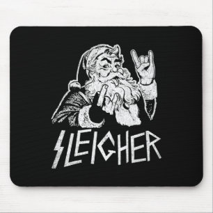 Sleigher Santa Claus Rock On Goth Heavy Metal Chri Mouse Pad