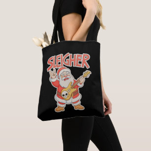 Sleigher Santa Metal Guitar Christmas Hail Xmas Tote Bag