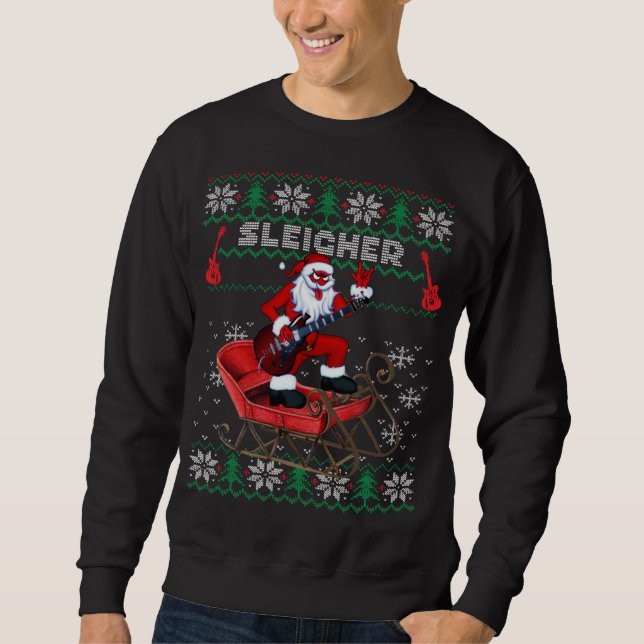 Sleigher Santa Ugly Christmas Sweater Design (Front)