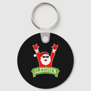 Sleigher Ugly Sweater Heavy Metal Christmas Sweate Key Ring