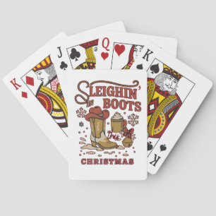 Sleighin Boots This Christmas Funny West Cowboy Playing Cards