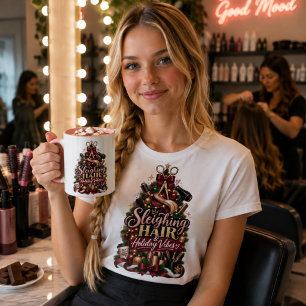 Sleighing Hair Holiday Vibes Christmas Mug Funny