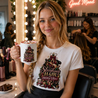 Sleighing Hair Holiday Vibes Christmas Mug Funny