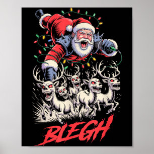 Sleighing In The T Metal Blegh Christmas  Poster