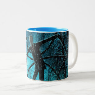 Slender Man in the Woods Two-Tone Coffee Mug