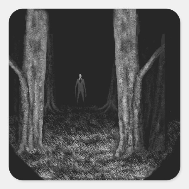 Slender Man Square Sticker (Front)