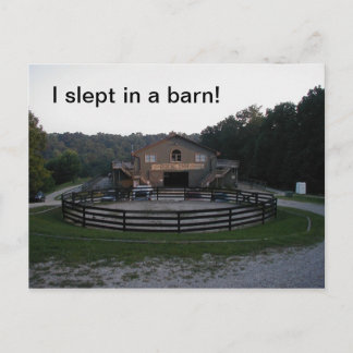Slept in a barn postcard