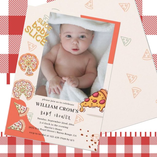 Slice Baby Slice Pizza Time Baby Shower Invitation (Creator Uploaded)