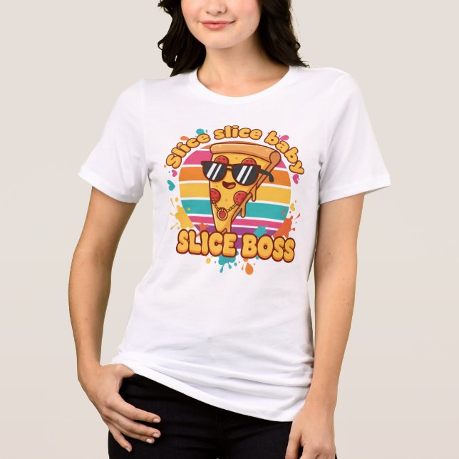 Slice Boss Pizza Tri-Blend Shirt (Front)