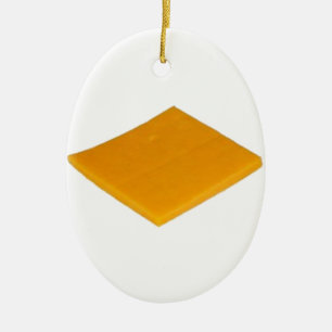 Slice of Cheese Ceramic Ornament