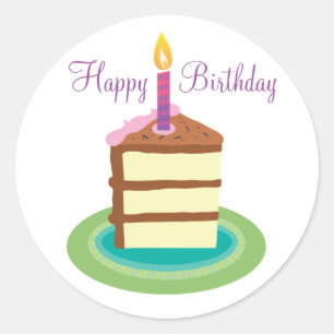 Slice of Chocolate Birthday Cake stickers