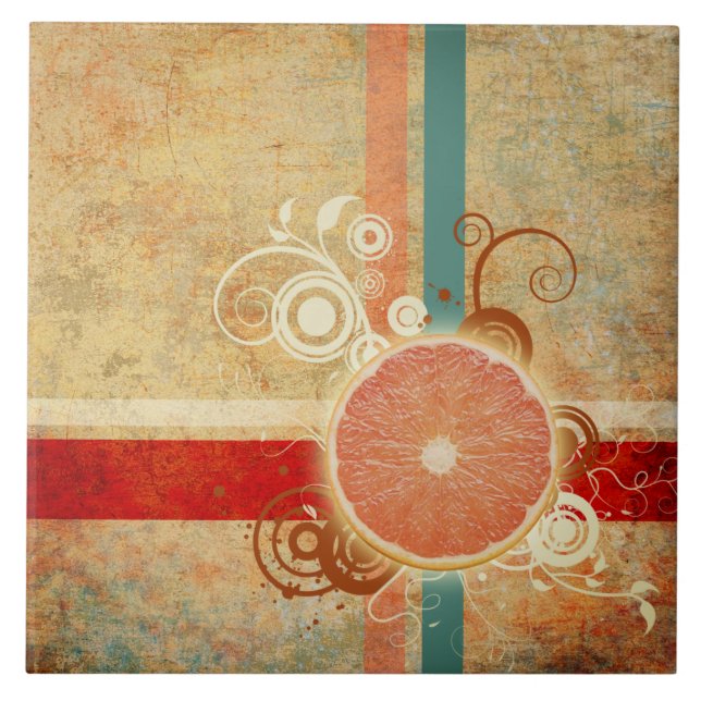 Slice of Citrus Abstract Tile (Front)