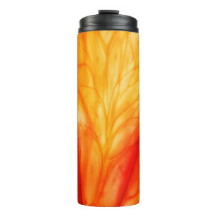 Slice of citrus fruit with backlit, abstract macro thermal tumbler