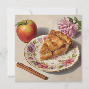 Slice of Fresh Apple Pie on a Plate  Card