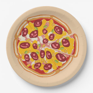 "Slice of Fun: A Playful Pizza-inspired  Paper Plate
